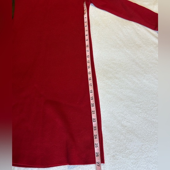 Flutter Sleeve Stretchy Pull on Red Dress - Picture 7 of 8